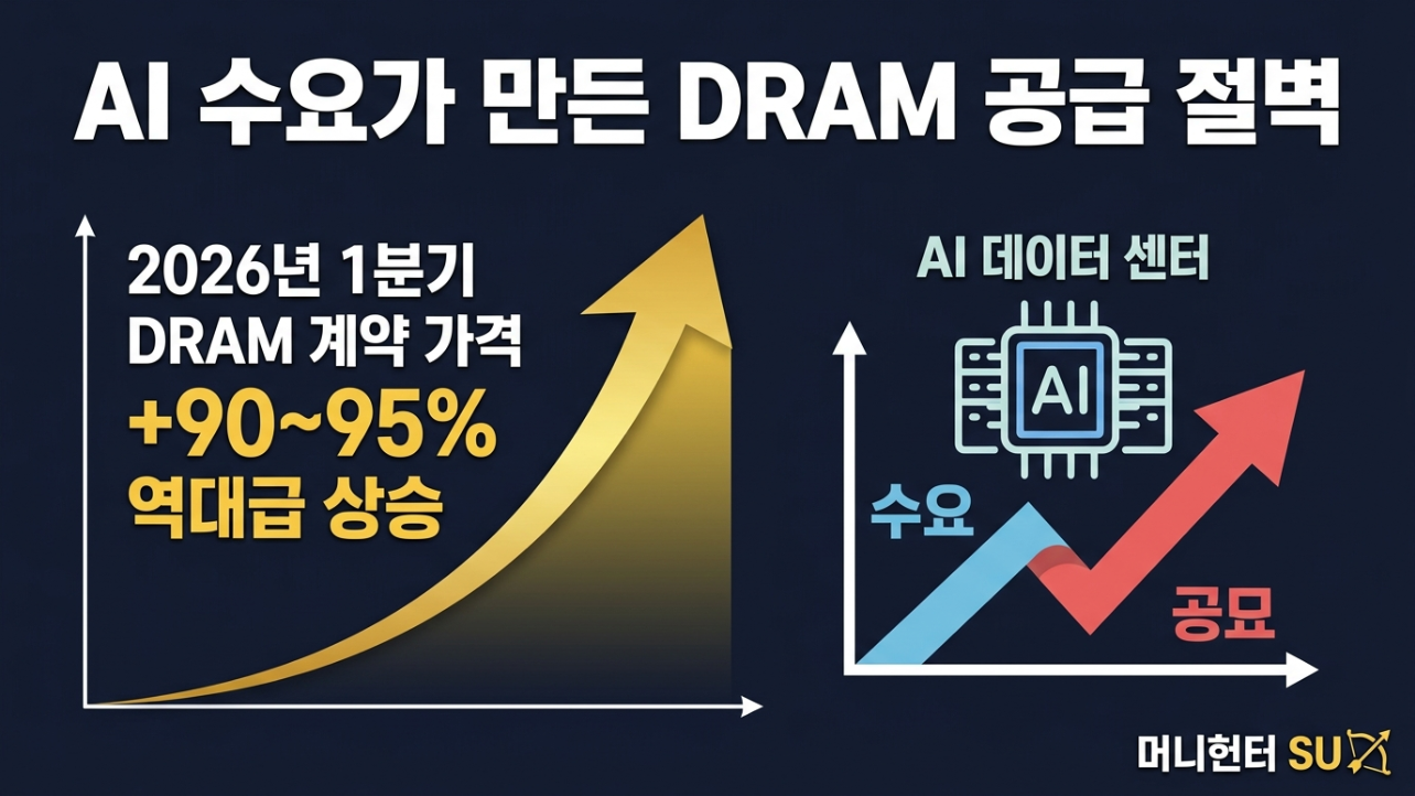 2026๋
1๋ถ๊ธฐ DRAM ๊ณ์ฝ๊ฐ๊ฒฉ ์ ๋ถ๊ธฐ ๋๋น 90~95% ๊ธ๋ฑ, ์ญ๋ ์ต๋ ๋ถ๊ธฐ ์์นํญ ์ฐจํธ