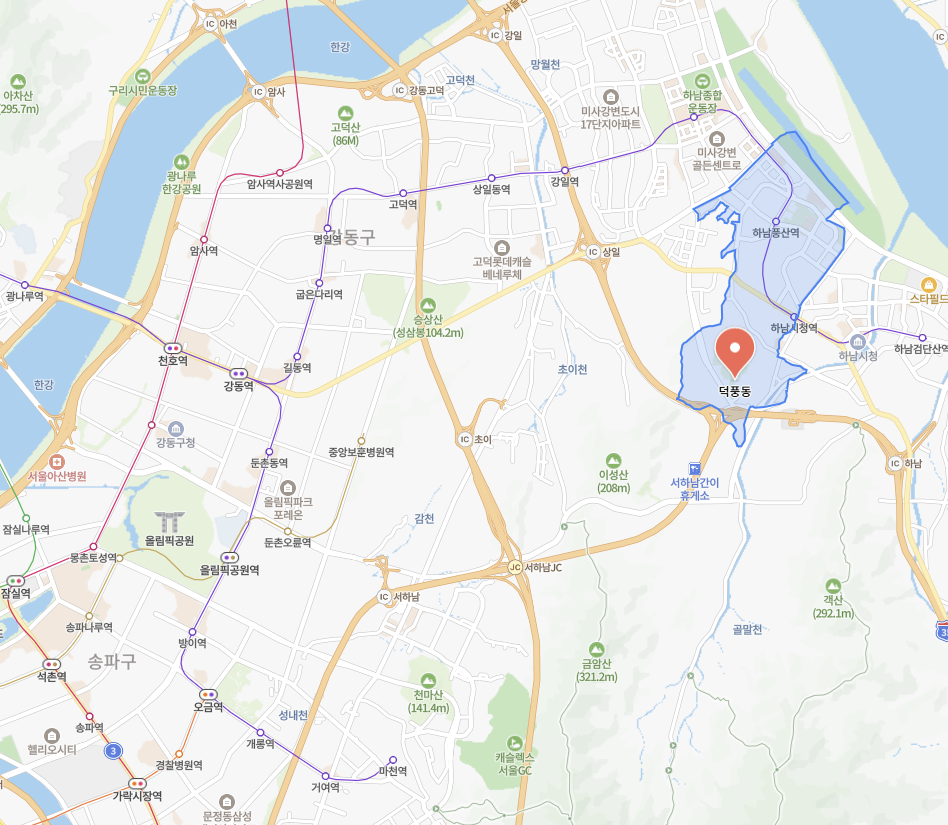 하남 덕풍동 지도