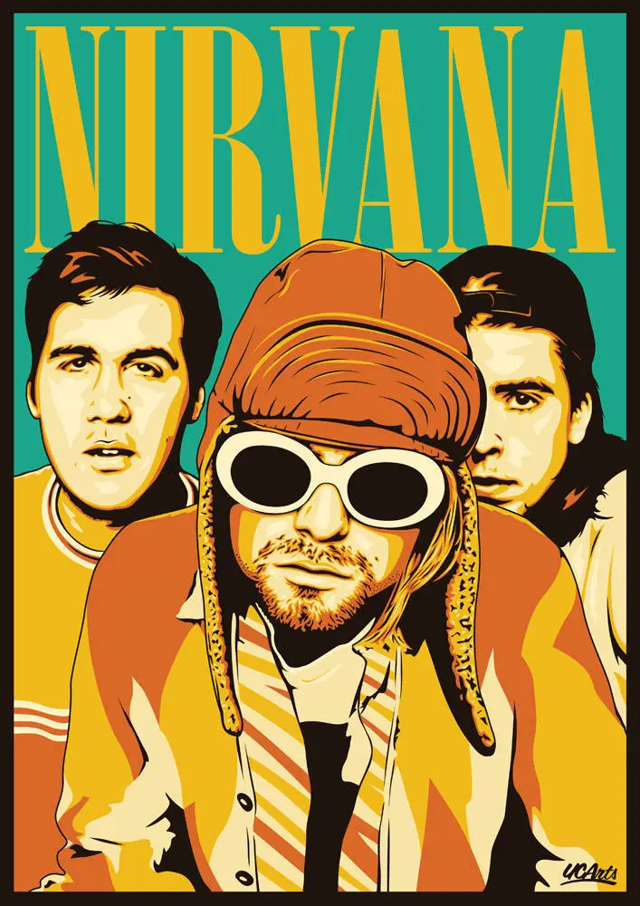 그런지-록-아이콘-너바나-포스터-캔버스