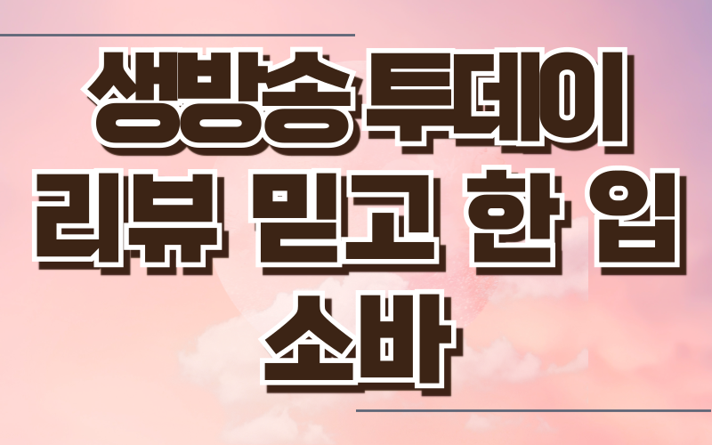 생방송 투데이 리뷰믿고한입 소바