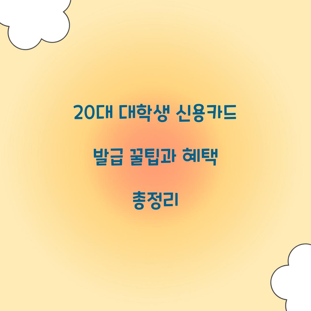 20대 대학생 신용카드 발급