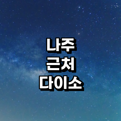 나주시 종합생활용품 다이소