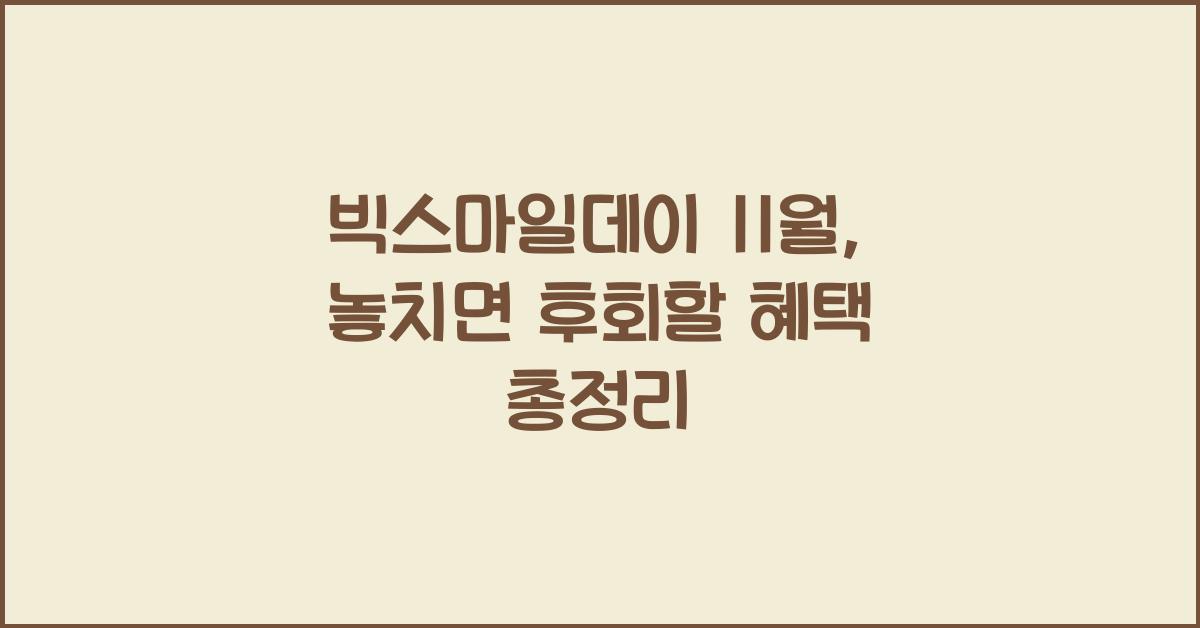 빅스마일데이 11월