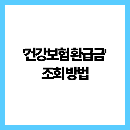 건강보험환급금 조회