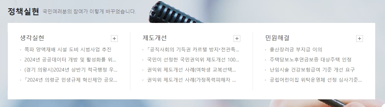 공공데이터 및 시범사업 사례