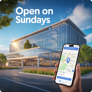 전국 주말(일요일) 문여는 병원 찾기 병원앱 이미지