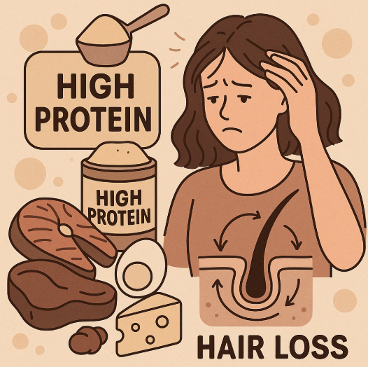 과도한 단백질 섭취가 모발에 미치는 영향 관련 사진
