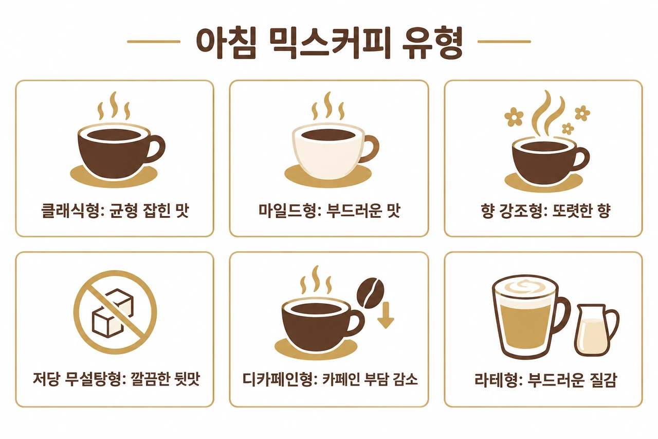 출근할 때 마시기 좋은 믹스커피 비교 with coffee sticks, mug, hot water, and toast in an office break area.