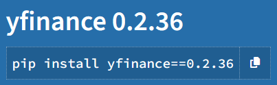 yfinance Release history @PyPi
