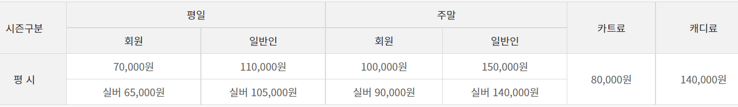 남원 상록 cc 그린피