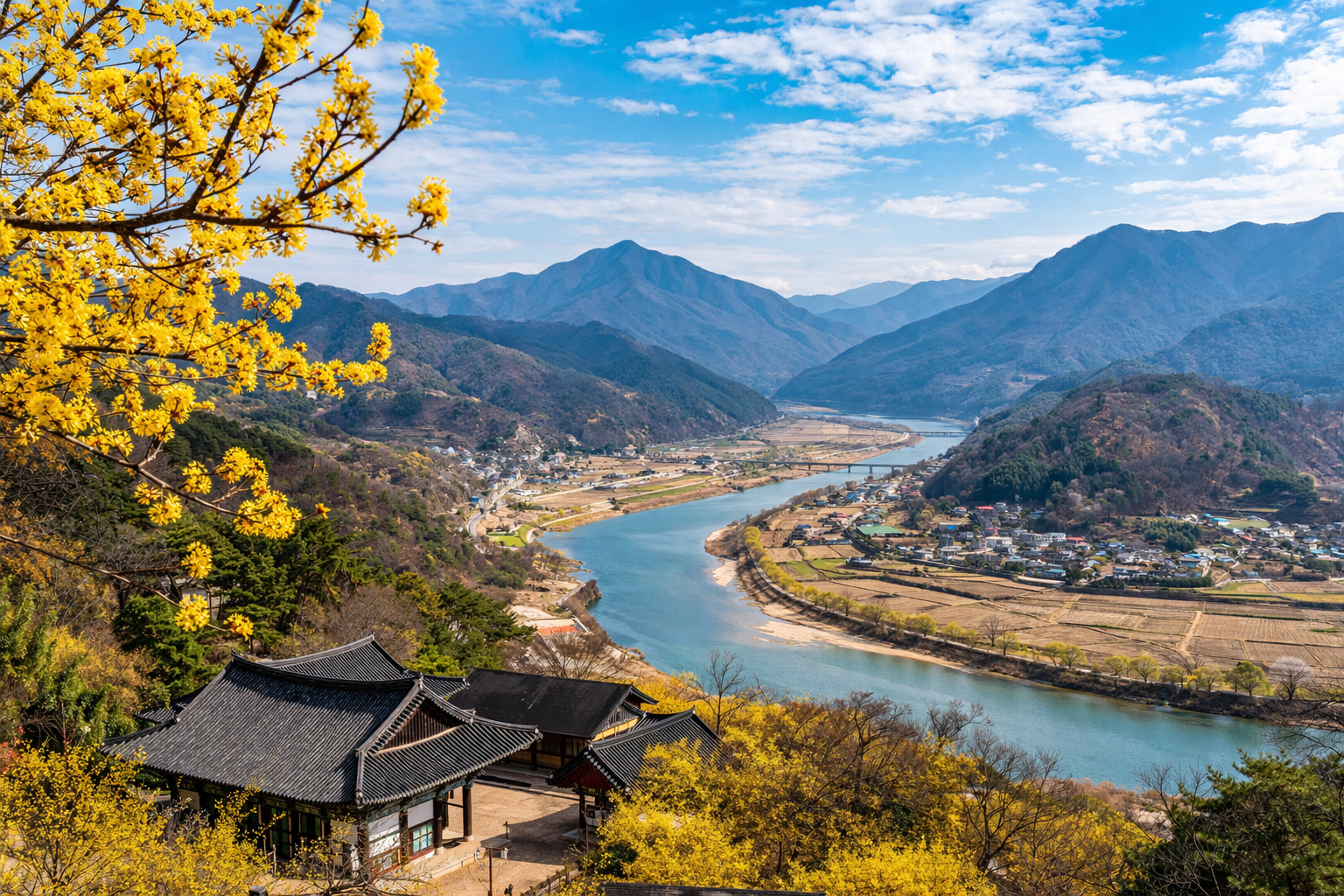 섬진강 조용한 풍경 관련 사진 (AI 제공)