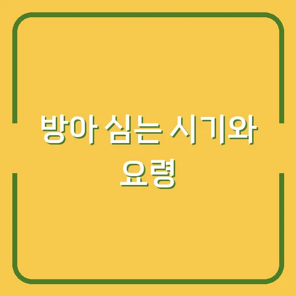 방아 심는 시기와 요령