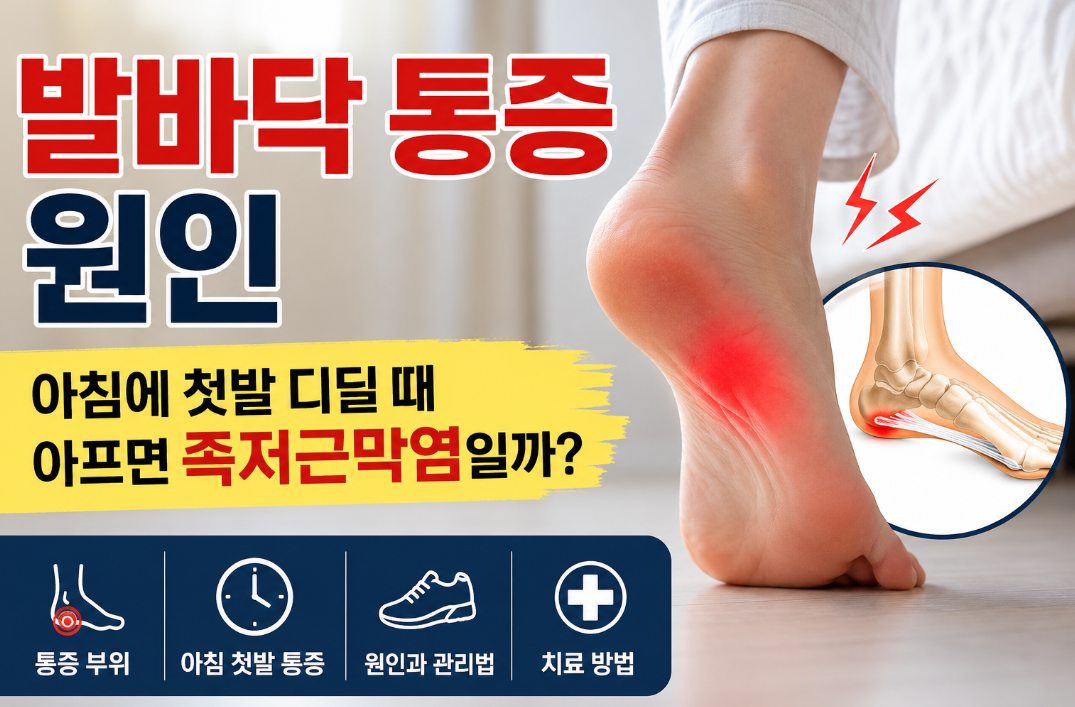 발바닥 통증 원인｜아침에 첫발 디딜 때 아프면 족저근막염일까?