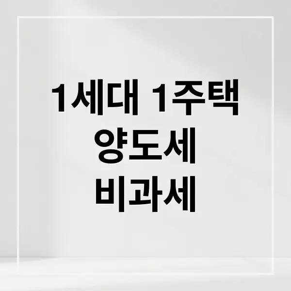 1세대 1주택 양도세 완벽 정리
