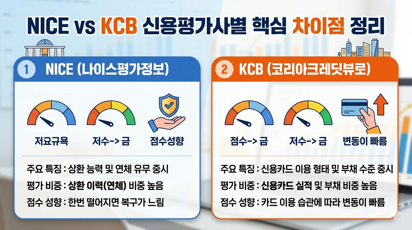 nice와 kcb 비교