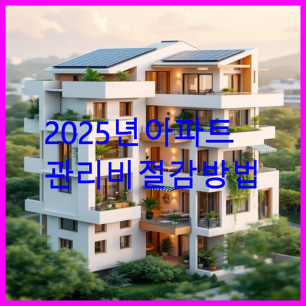 2025년 아파트 관리비 절감 방법