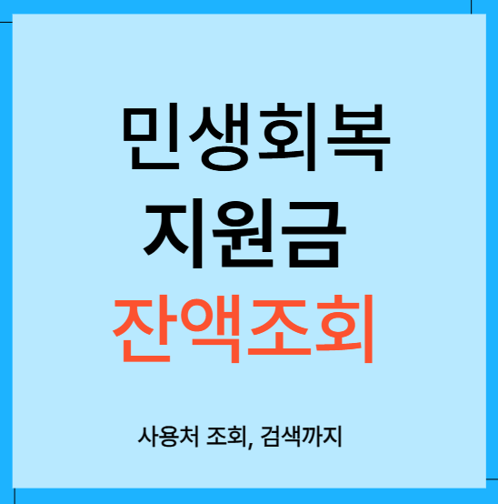 2025 민생회복지원금 잔액 조회