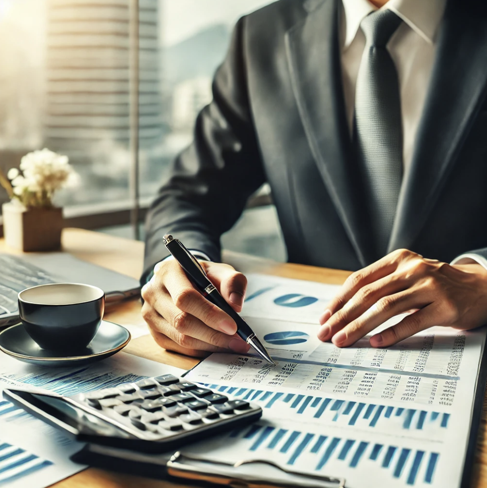 직장인의 세금 계산서 분석 장면