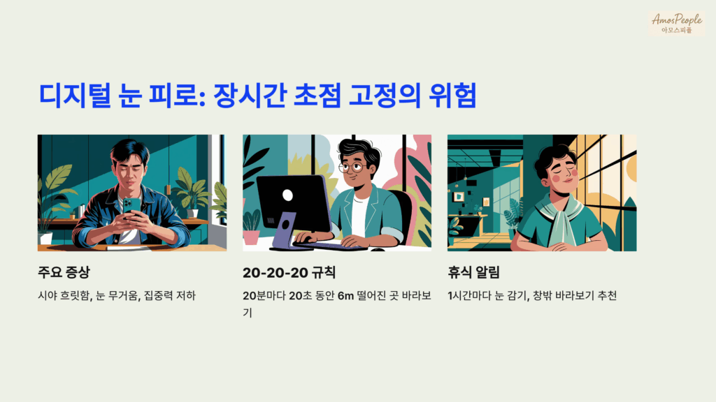 디지털 눈 피로: 장시간 초점 고정의 위험