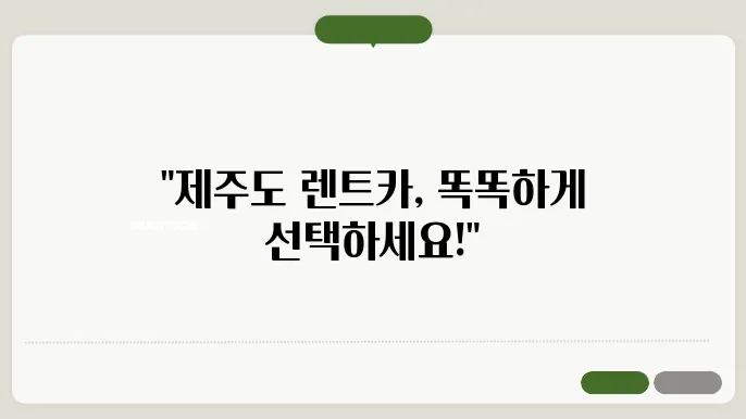 제주도 렌트카 가성비 좋은 업체 5곳