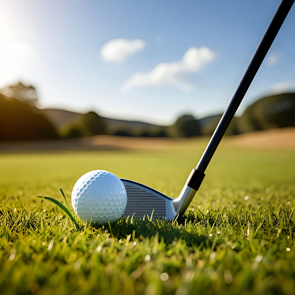 골프공과 골프채 확대 사진