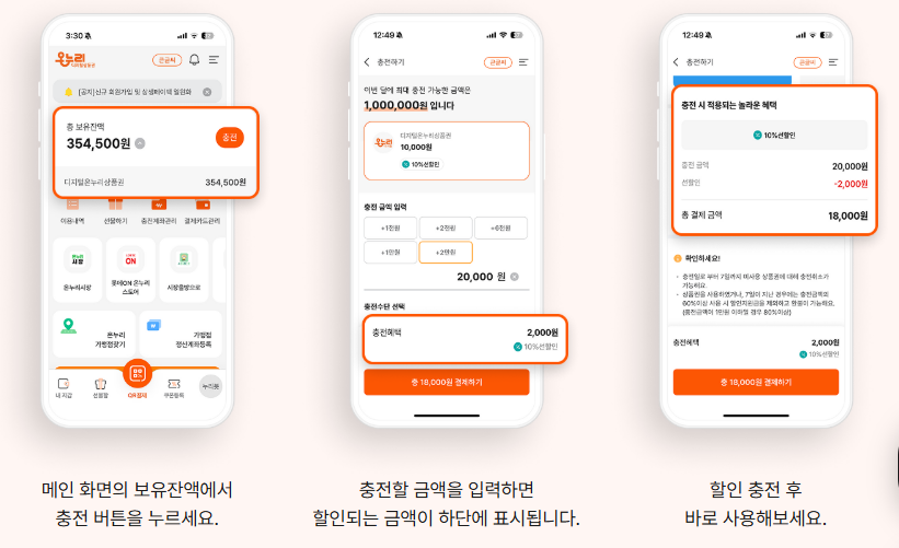 온누리상품권등록방법