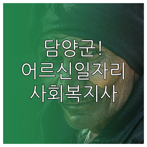 담양군 어르신 일자리 신청 대상 및 ..