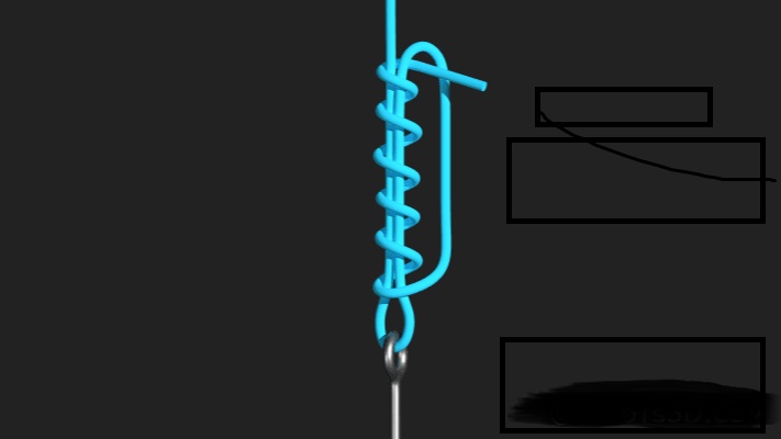 How to tie a fishing line - 3D Uni Knot