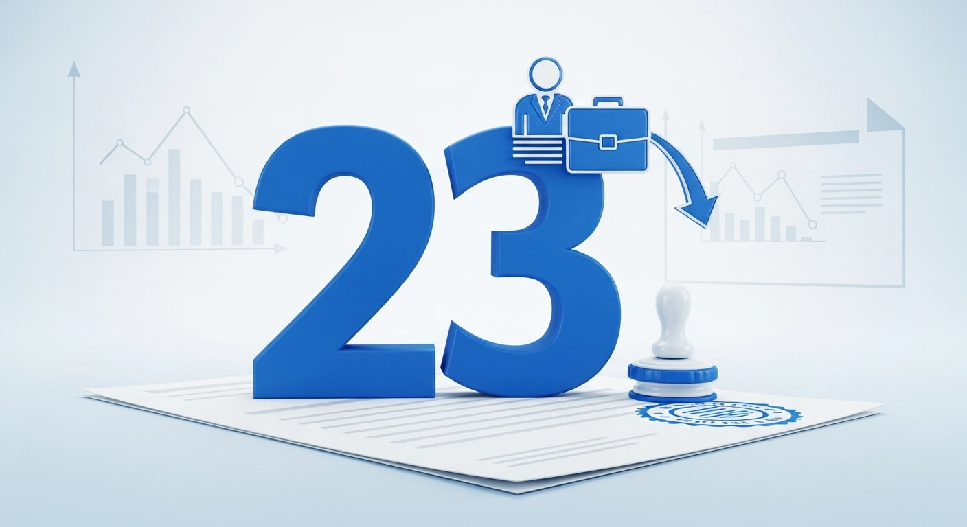 23의숫자와서류위에도장이있다