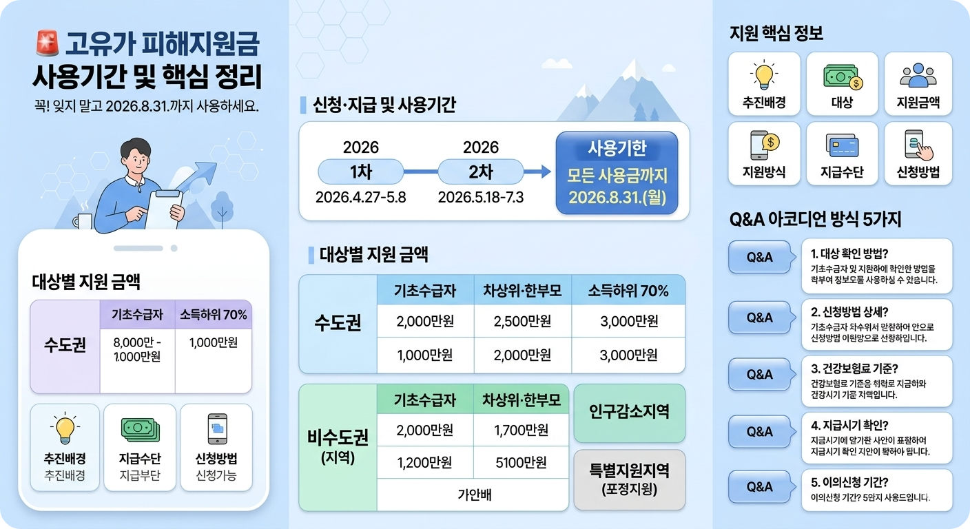 고유가 피해지원금 신청기간&middot;사용기한 이미지