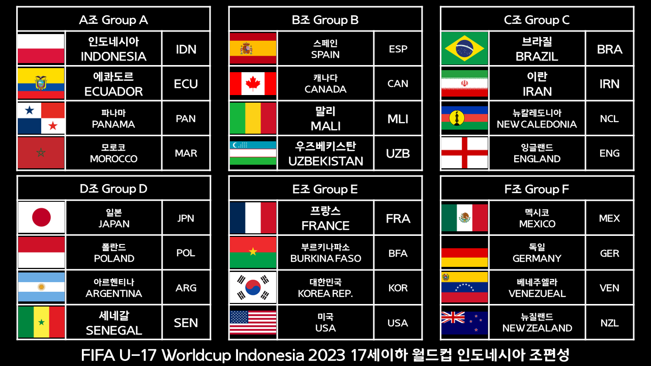 fifa worldcup u17 u-17 indonesia group
17세이하 월드컵 조편성