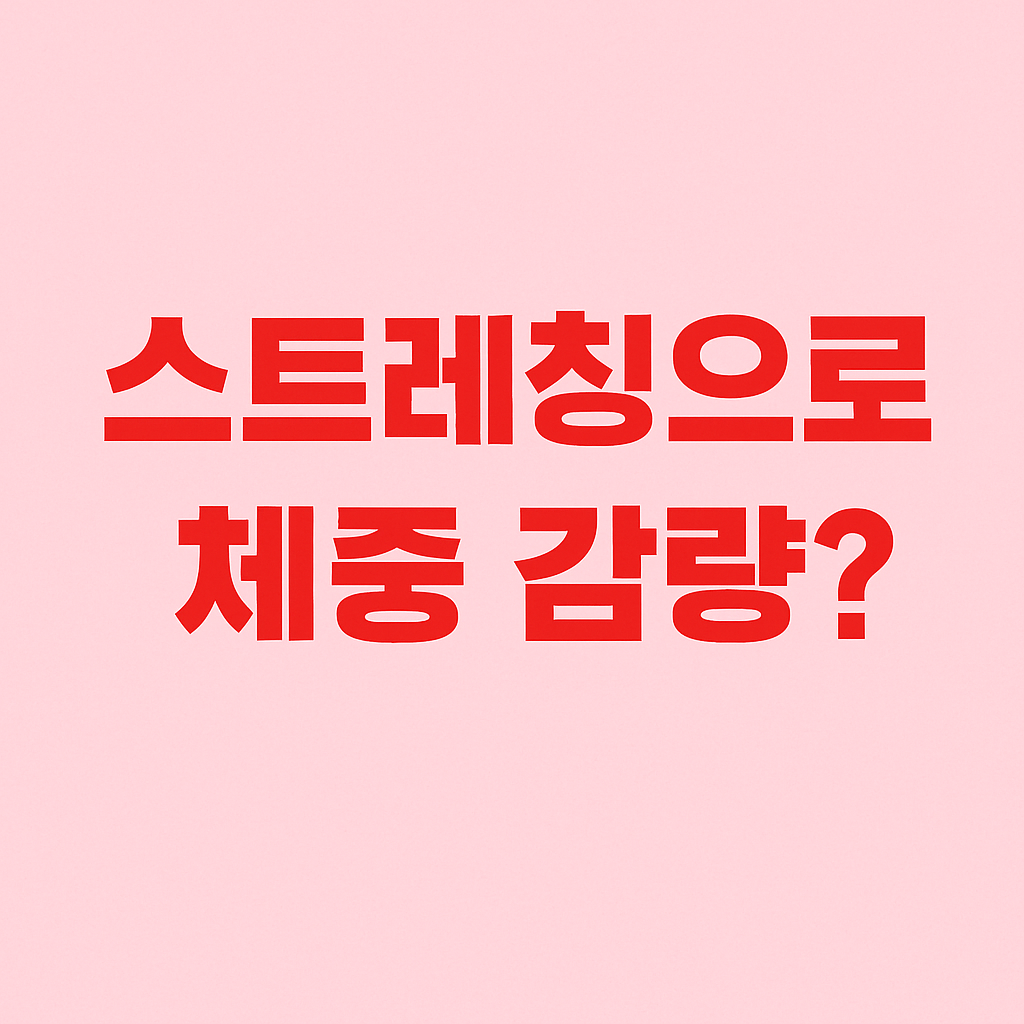 스트레칭으로 체중 감량? 전신 순환 자극 운동법