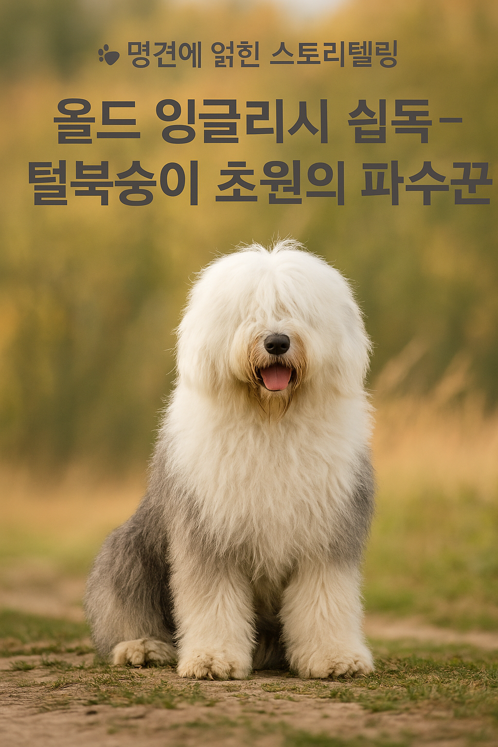 영국의 올드 잉글리시 쉽독 이미지 – 털북숭이 초원의 파수꾼