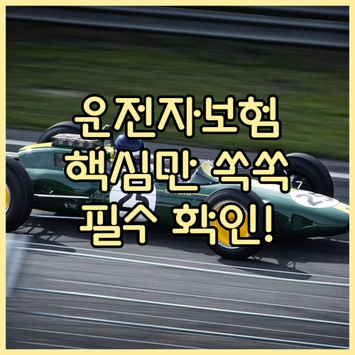 운전자보험 이것만은 꼭 확인하세요 핵..