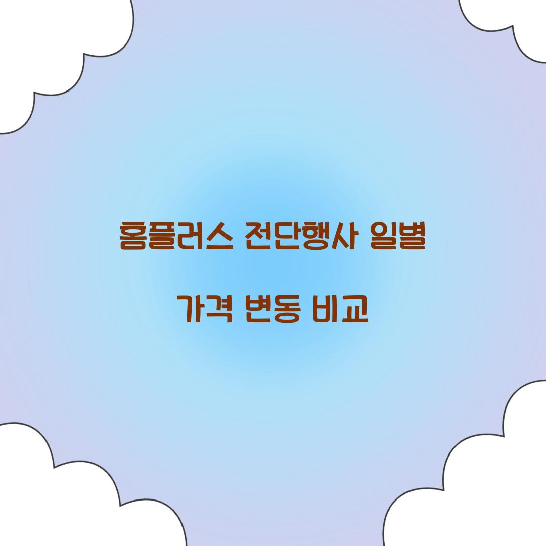 홈플러스 전단행사 일별 가격 변동 비교  