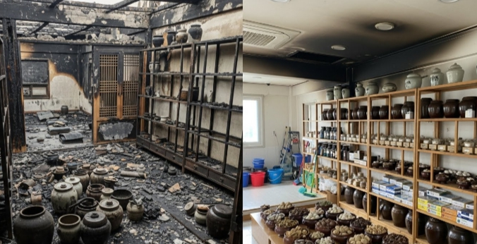 익산 화재청소 후 인테리어중