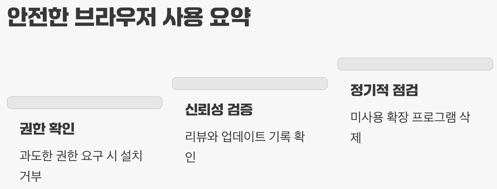 안전한 브라우저 사용 요약