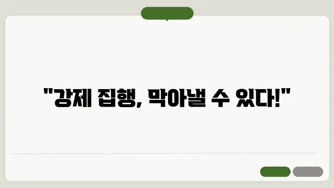 강제 집행 정지 신청에서 유의할 점