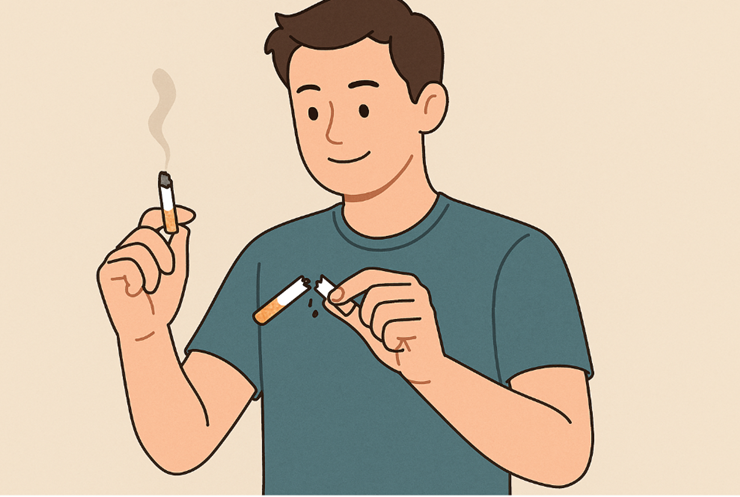 담배를 끊는 남자
