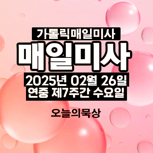 2025년 2월 26일 매일미사 연중 제7주간 수요일 오늘의 묵상
