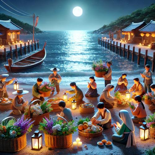 바닷가에서의 감사의 의식