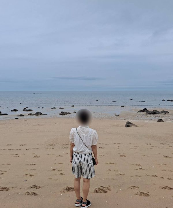 잠시 실미도 해변가 바다멍