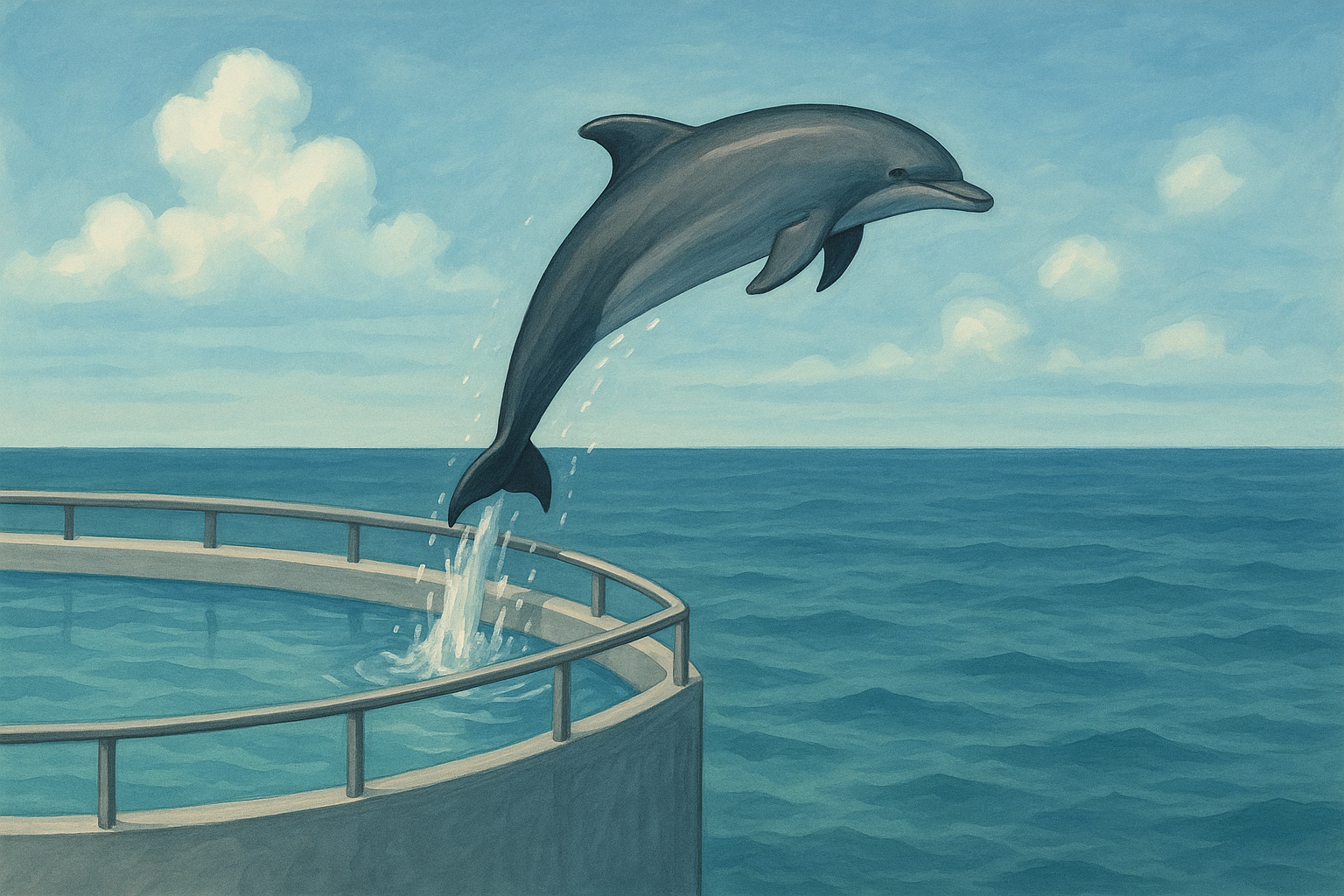 돌고래 방사 일러스트
