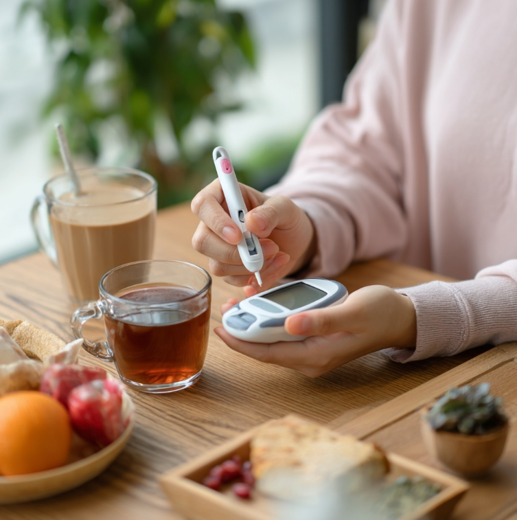 혈당계로 음료를 마신후 혈당측정