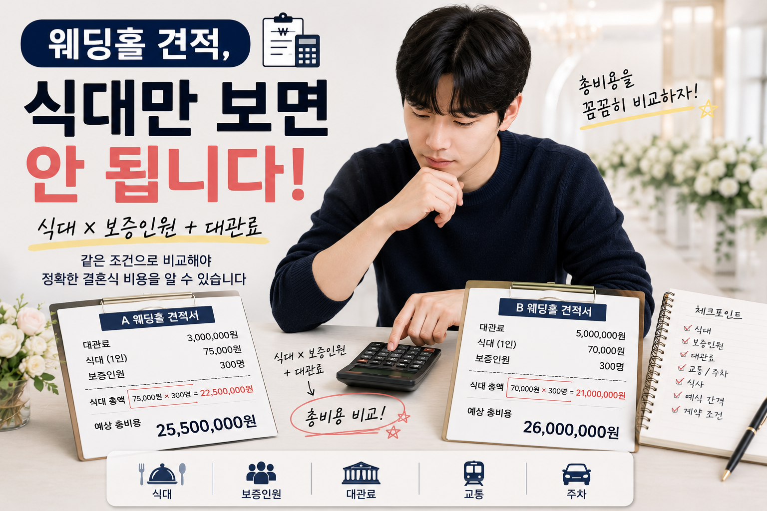 웨딩홀 견적 보는 법, 식대부터 대관료까지 직접 비교해보니