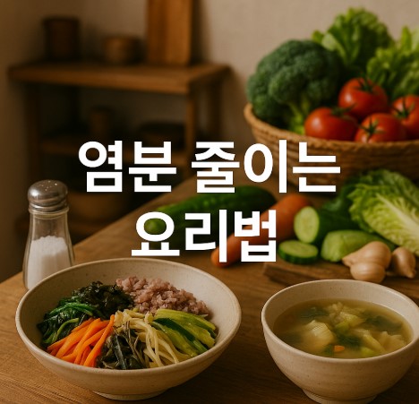 짜지 않게 먹는 법(자연간장, 천연조미료, 채소활용)