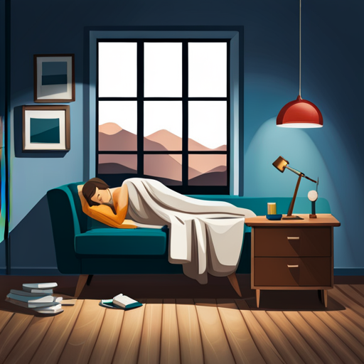 독감에 걸려 휴식을 취하고 있는 모습