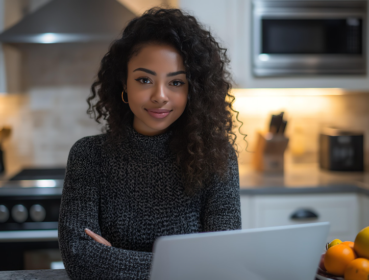 재택근무 하는 여성