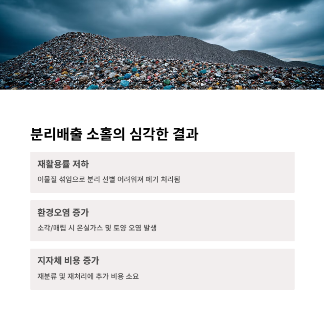 분리배출을 소홀히 할 경우의 문제점