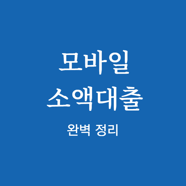 모바일 소액대출 신청 절차